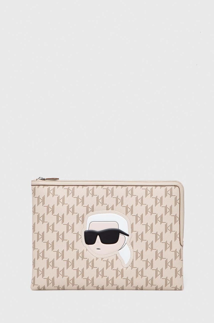 Karl Lagerfeld laptop táska aplikációval bézs 240W3236