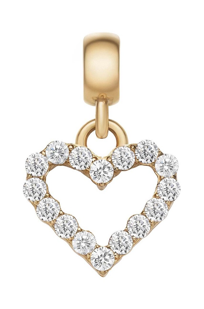 Prívesok z krištáľov Daniel Wellington Charm Heart White Crystal ostatné zlatá DW00400432