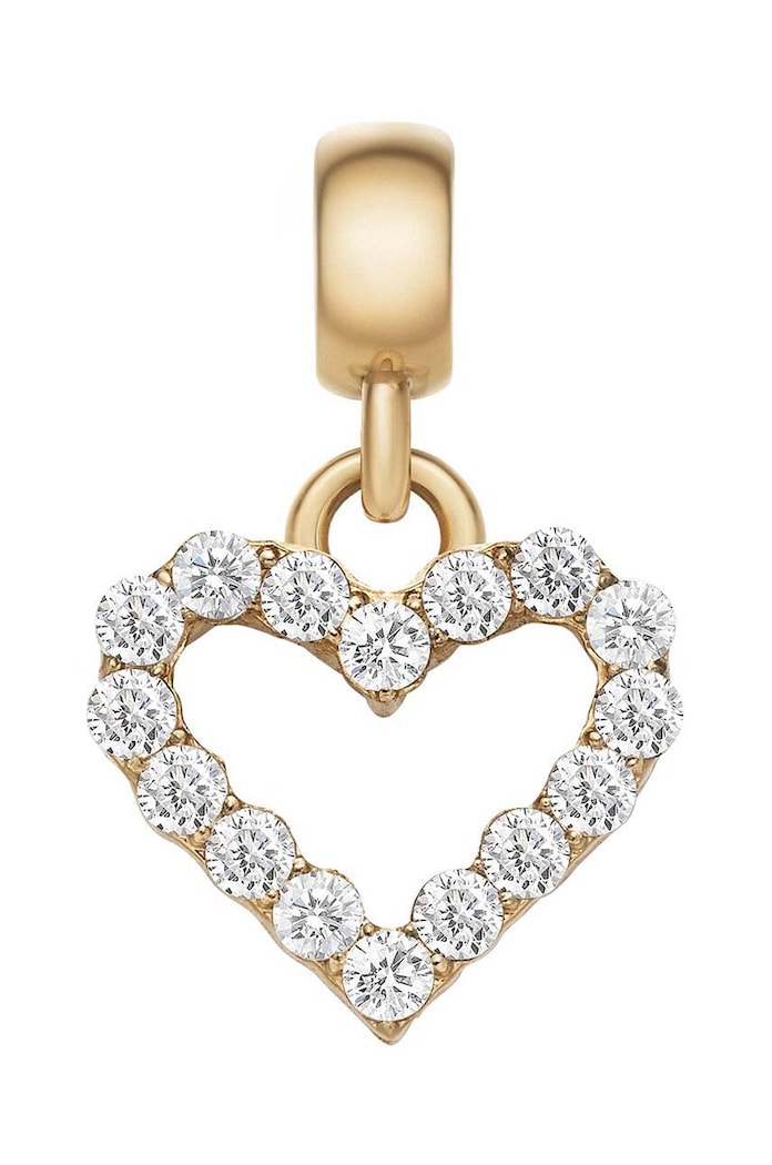 Prívesok z krištáľov Daniel Wellington Charm Heart White Crystal ostatné zlatá DW00400432