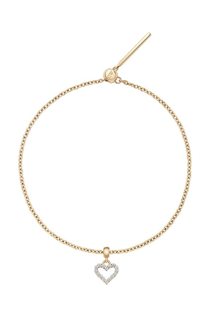 Doplnky Prívesok z krištáľov Daniel Wellington Charm Heart White Crystal DW00400432 zlatá