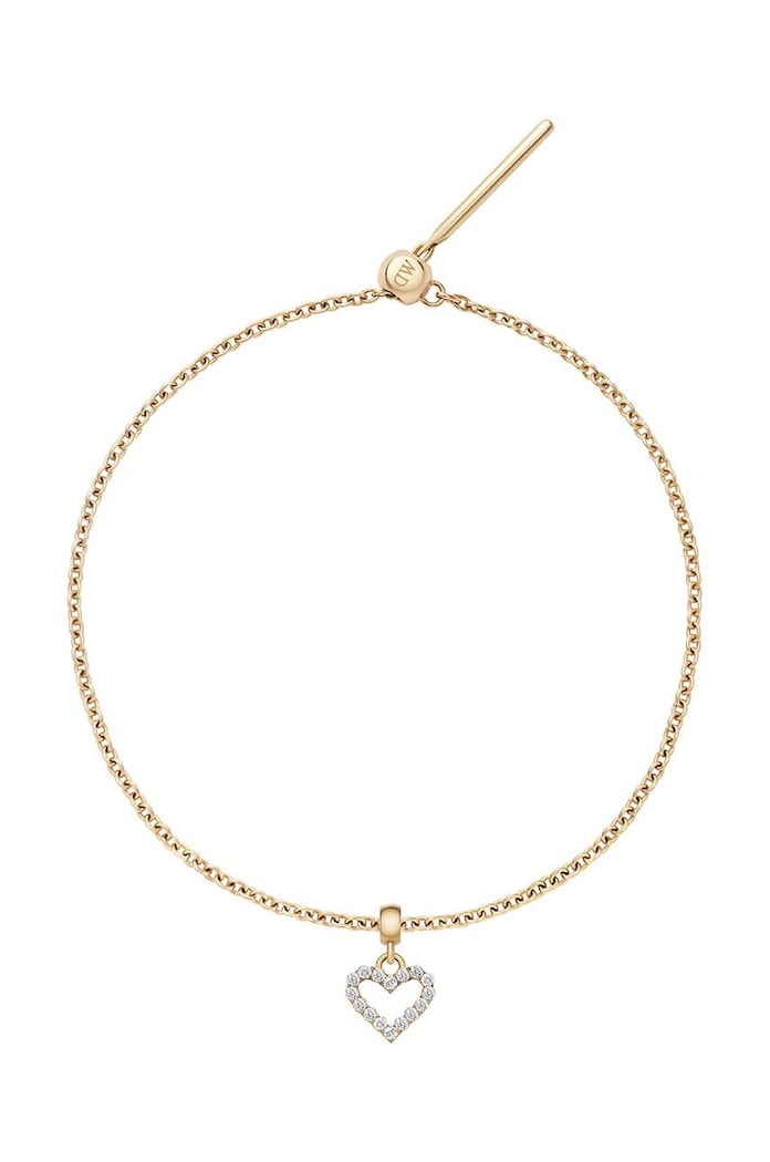 Doplnky Prívesok z krištáľov Daniel Wellington Charm Heart White Crystal DW00400432 zlatá