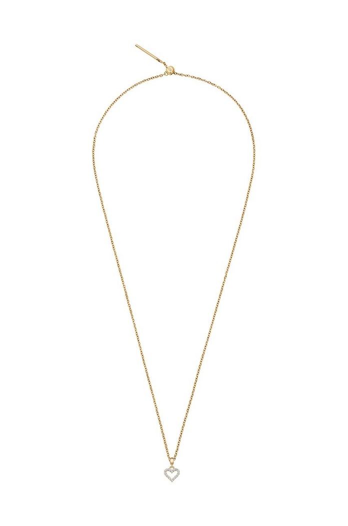 Prívesok z krištáľov Daniel Wellington Charm Heart White Crystal zlatá DW00400432