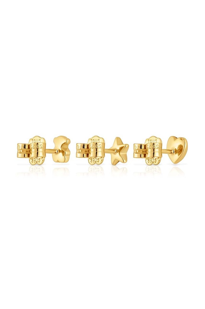 Akcesoria Tous kolczyki pozłacane 3-pack Bold Motif 1004102700 złoty