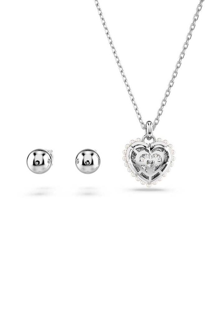 Swarovski colier si cercei HYPERBOLA argintiu 5684383