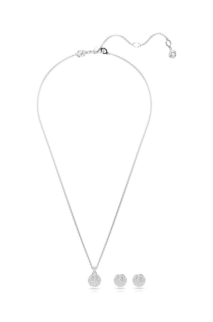 Swarovski colier si cercei METEORA 5683445 argintiu AA00