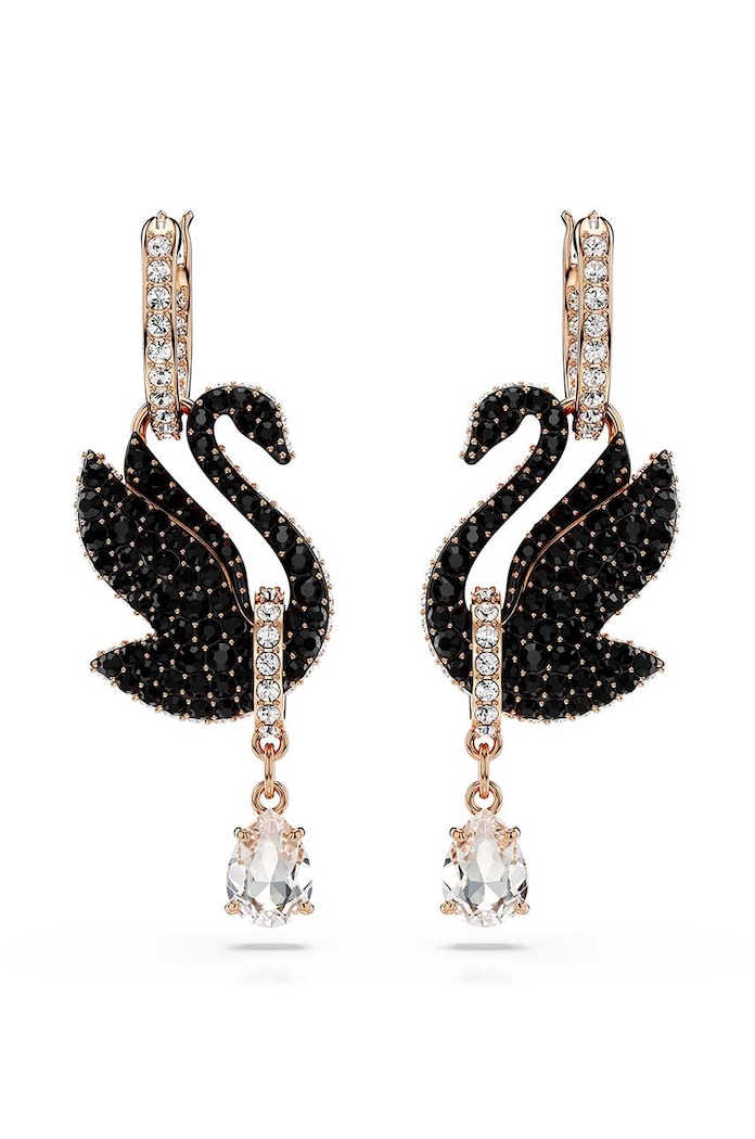 Swarovski cercei Swan 5678047 negru AA00