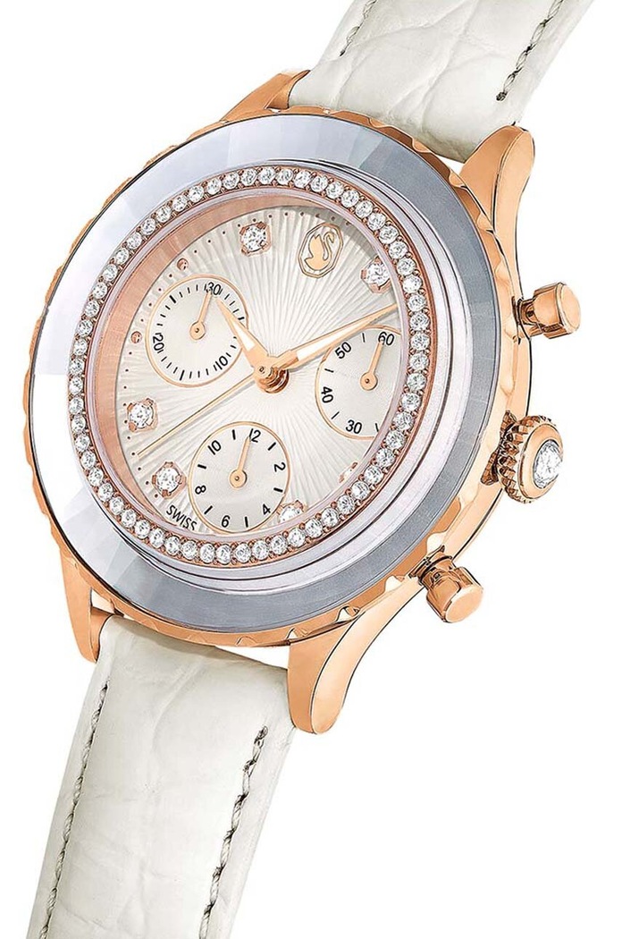 Ceas OCTEA CHRONO Swarovski 5671150 alb