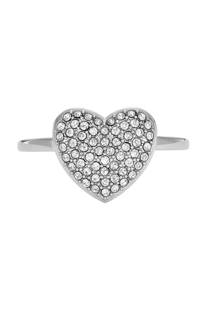Fossil Inel Sadie Glitz Heart argintiu JF04677040