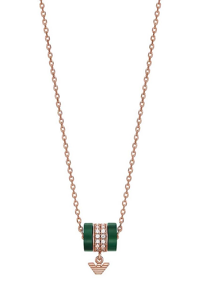 Strieborný pozlátený náhrdelník Emporio Armani pozlátené zlatá EG3569221