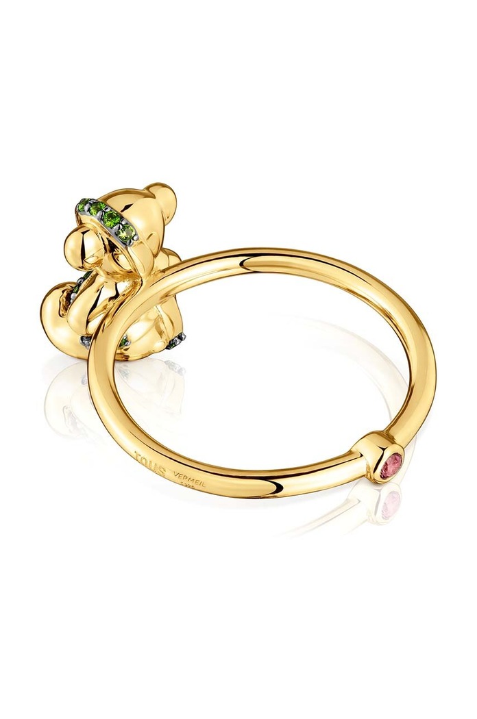 Accesorii Tous Inel de argint placat cu aur Lligat 16 1004009816 aur