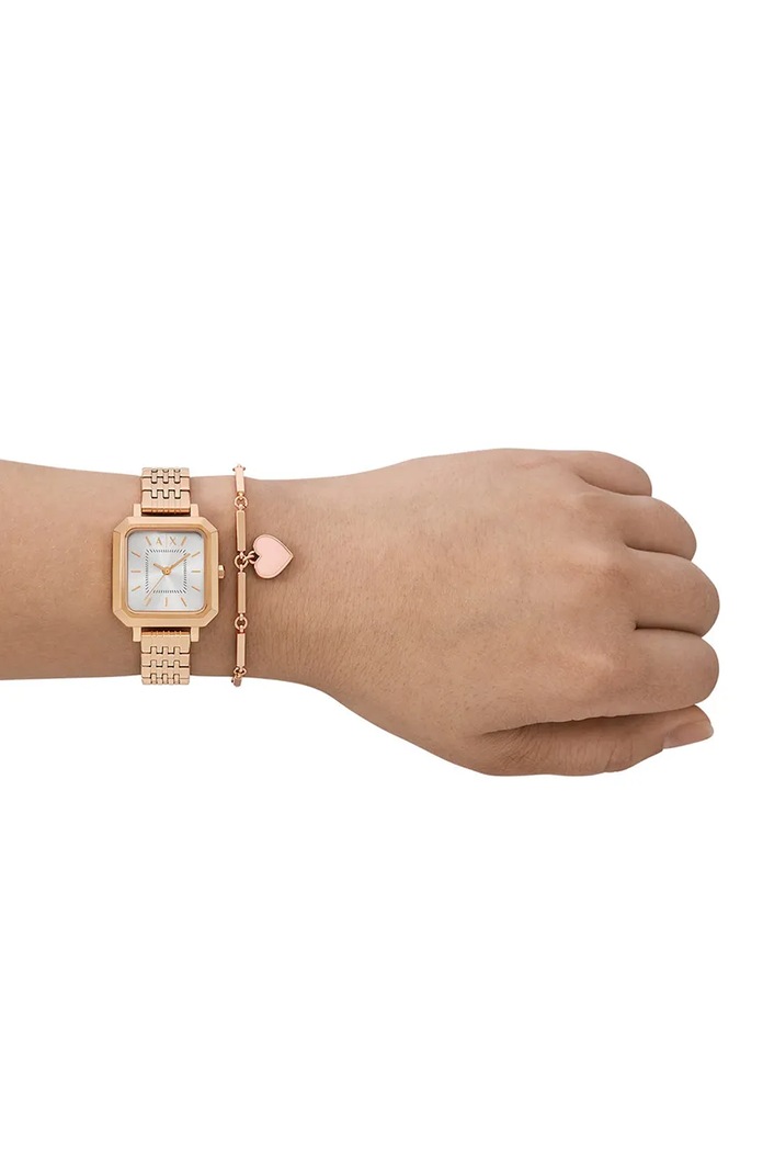 Hodinky a náramok Armani Exchange AX7164SET zlatá