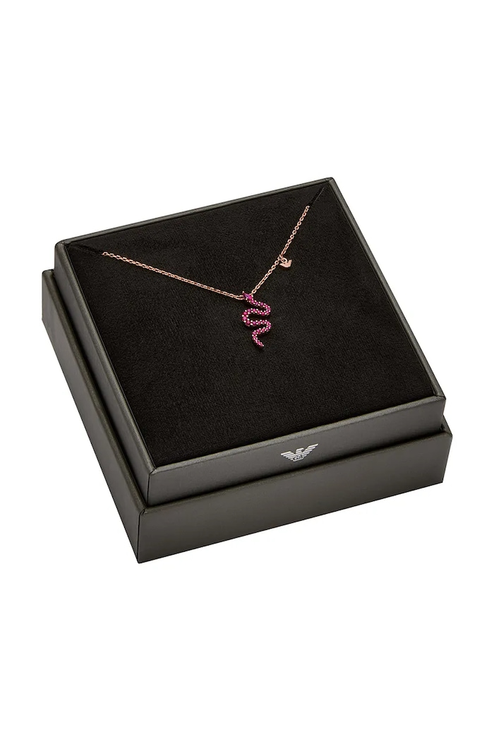 Strieborný náhrdelník Emporio Armani zlatá EG3613221