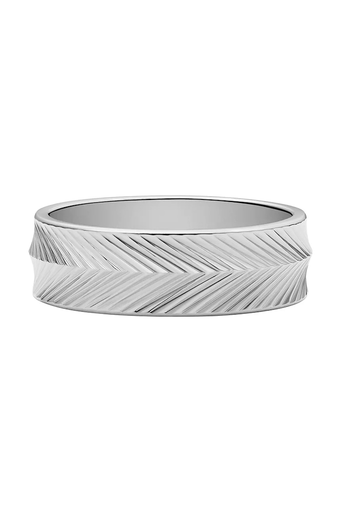 Fossil inel Harlow Linear Texture argintiu JF04667040