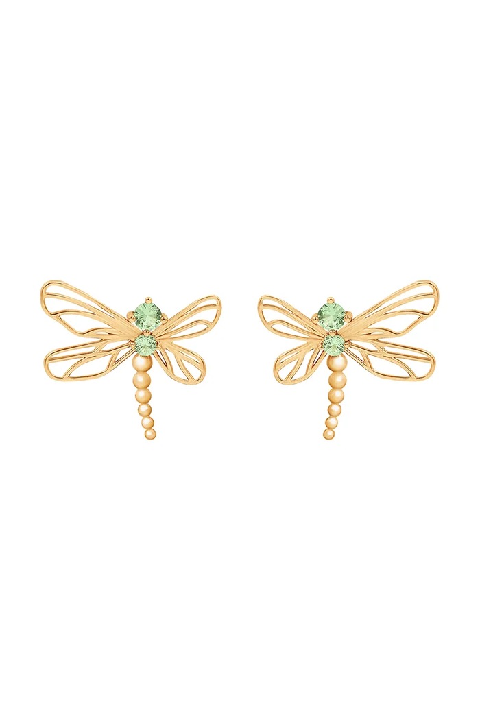 Pozlátené náušnice Lilou Dragonfly pozlátené zlatá 182/22/KOL/AZU/ZIC/PO