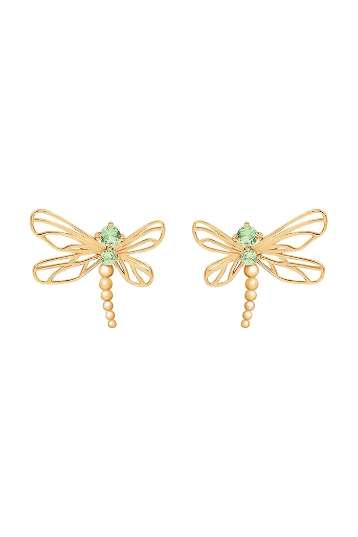 Pozlátené náušnice Lilou Dragonfly pozlátené zlatá 182/22/KOL/AZU/ZIC/PO