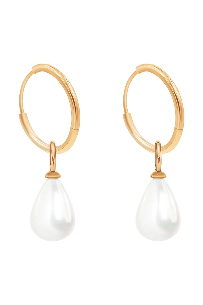 Pozlátené náušnice Lilou Pearls prírodný kameň zlatá A03/MARKET/ANS/223