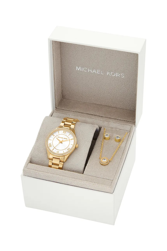 Hodinky, náhrdelník a náušnice Michael Kors LAURYN MK4849SET zlatá