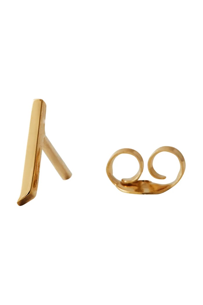 Pozlaćena srebrna naušnica Design Letters srebro zlatna 90401001J