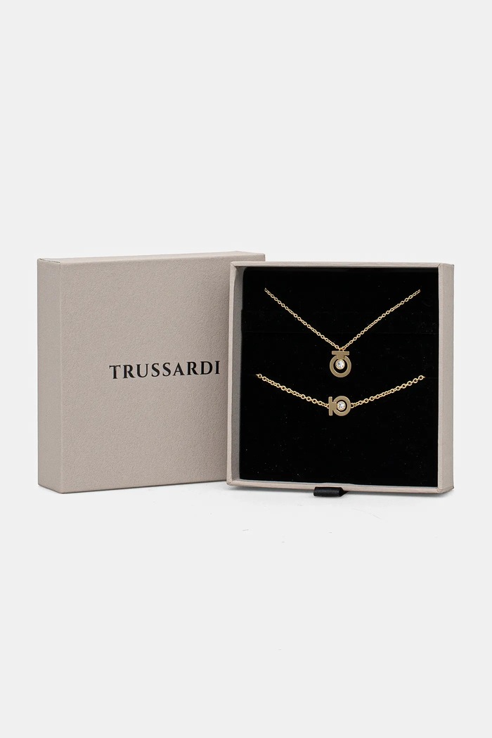 Αξεσουάρ Κολιέ και βραχιόλι Trussardi T-LOGO TJAXC66 χρυσαφί