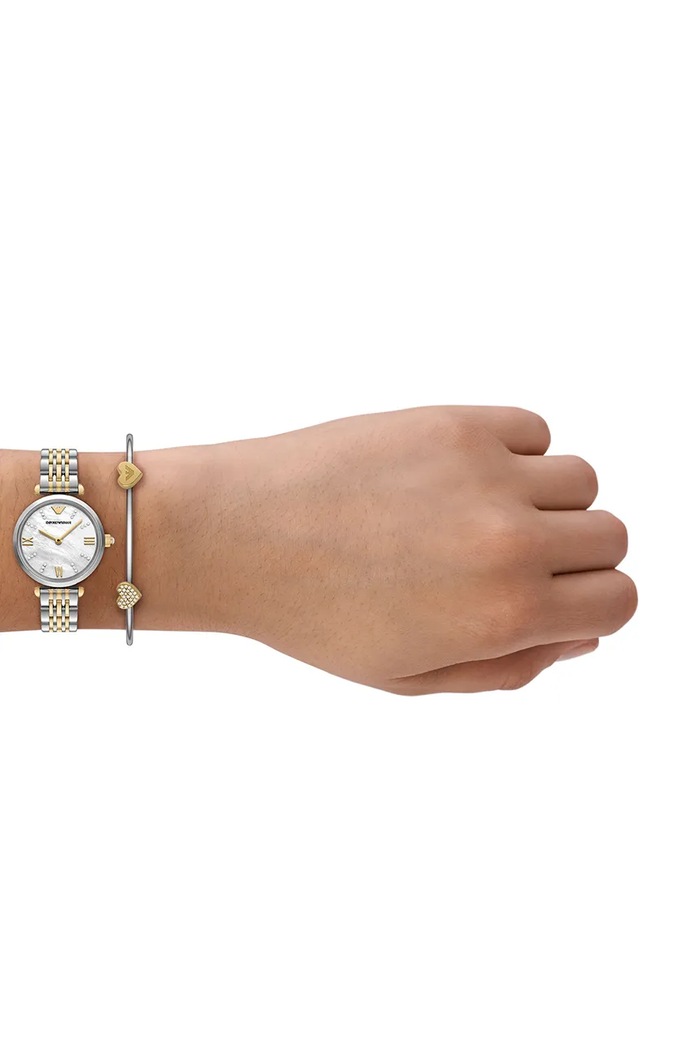Zegarek i bransoletka GIANNI T-BAR Emporio Armani AR80078SET srebrny