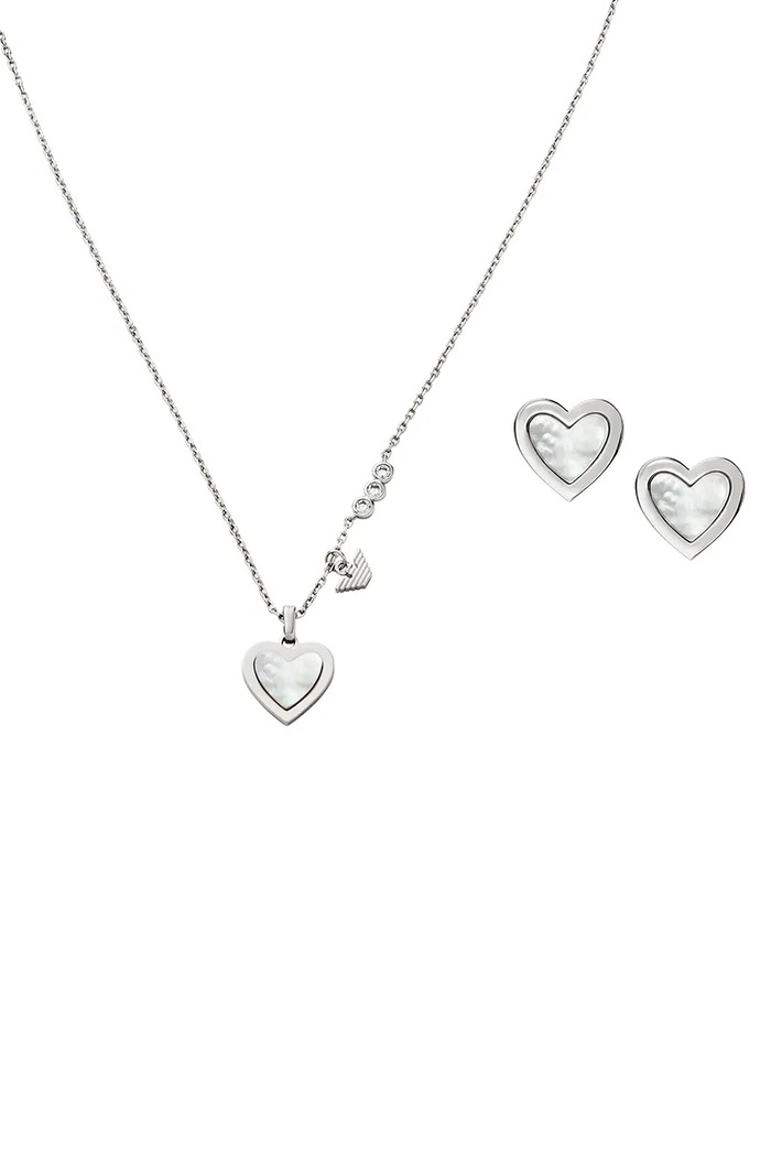 Emporio Armani Colier și cercei SENTIMENTAL argintiu EGS3228SET