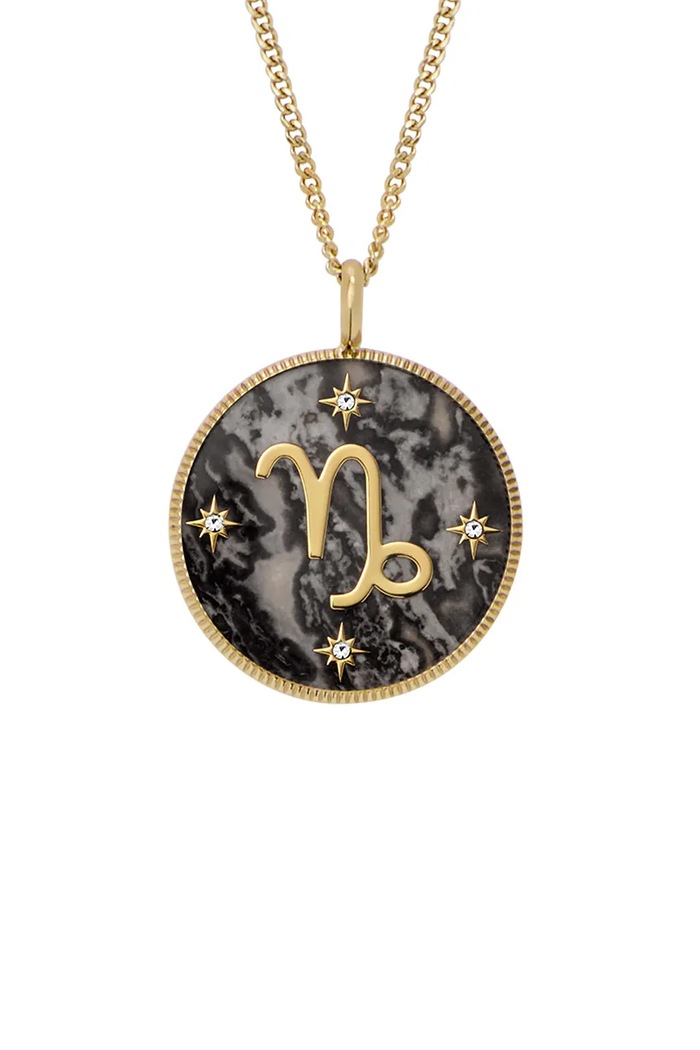 Náhrdelník Fossil JEWELRY prírodný kameň sivá JF04847710
