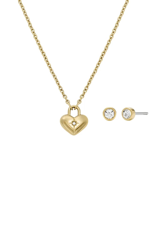 Fossil set de bijuterii în cutie de cadou placat cu aur aur JF04881SET