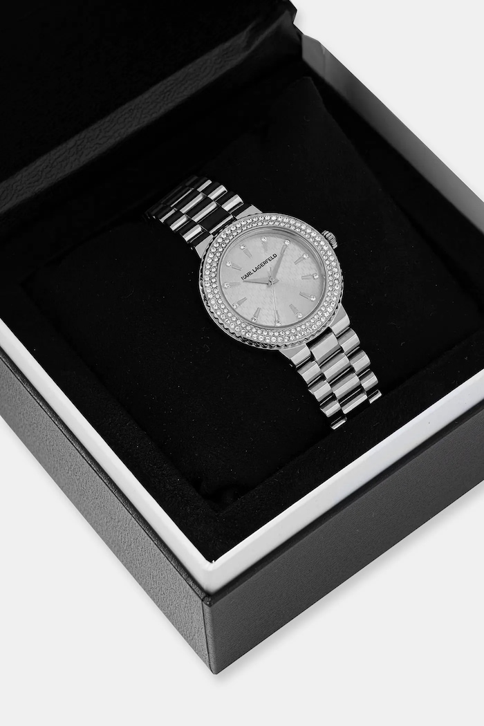 Doplňky Hodinky Karl Lagerfeld R0553104502 stříbrná