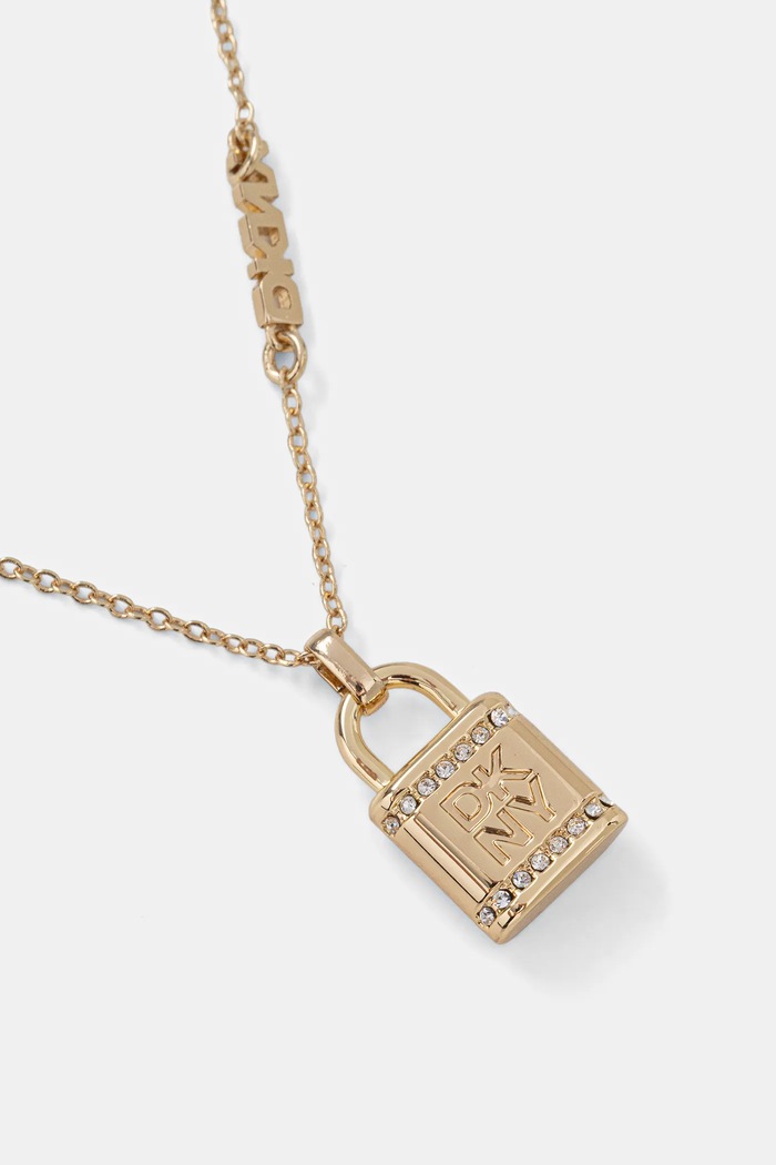 Dkny naszyjnik i kolczyki złoty 04S00099