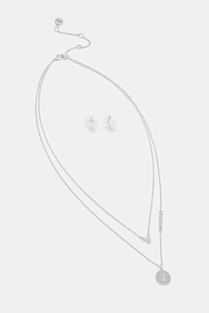 Ogrlica i naušnice Dkny Gift Box srebrna 04S00104