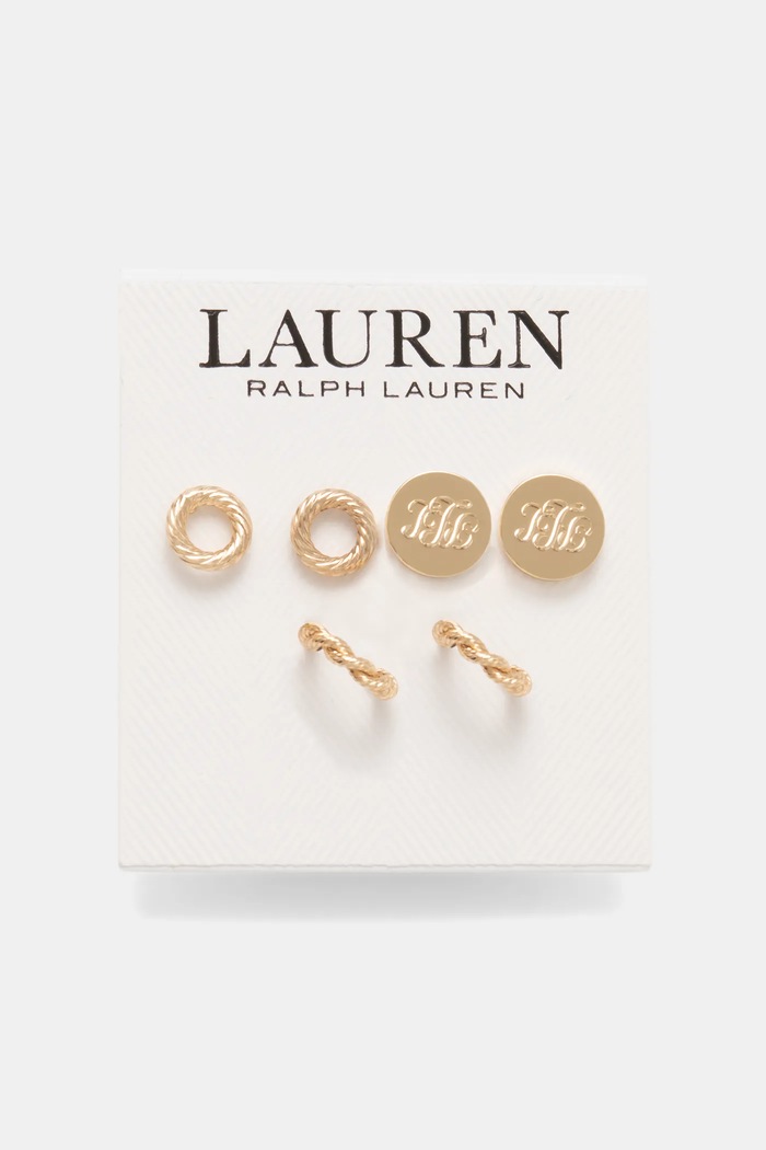 Náušnice Lauren Ralph Lauren 3-pack zlatá 14G01352