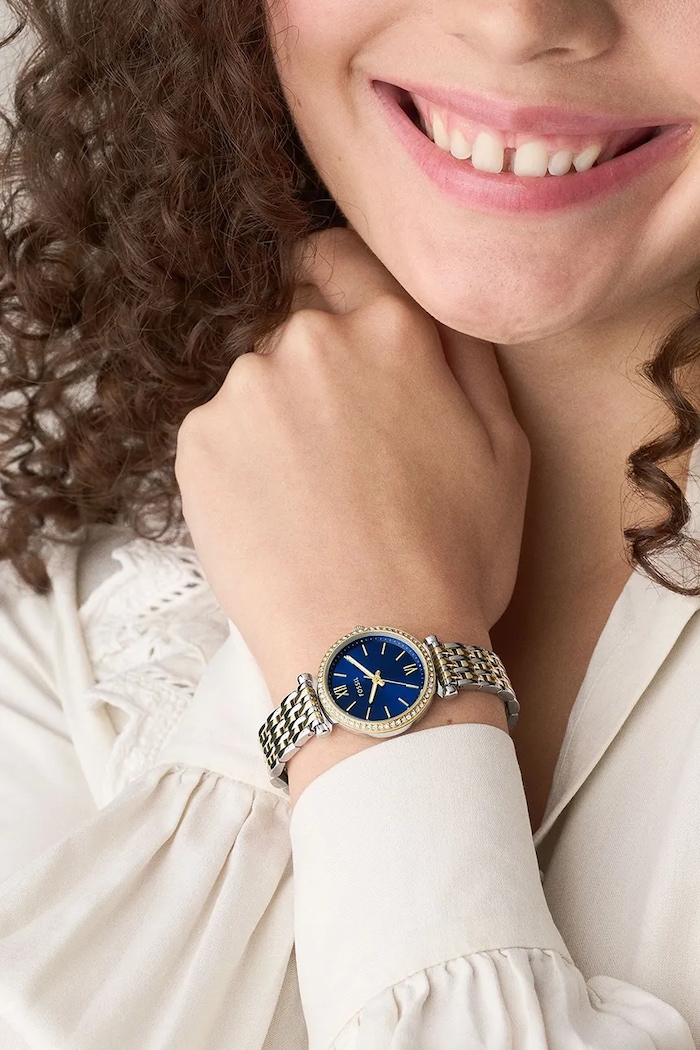 Fossil zegarek srebrny ES5438