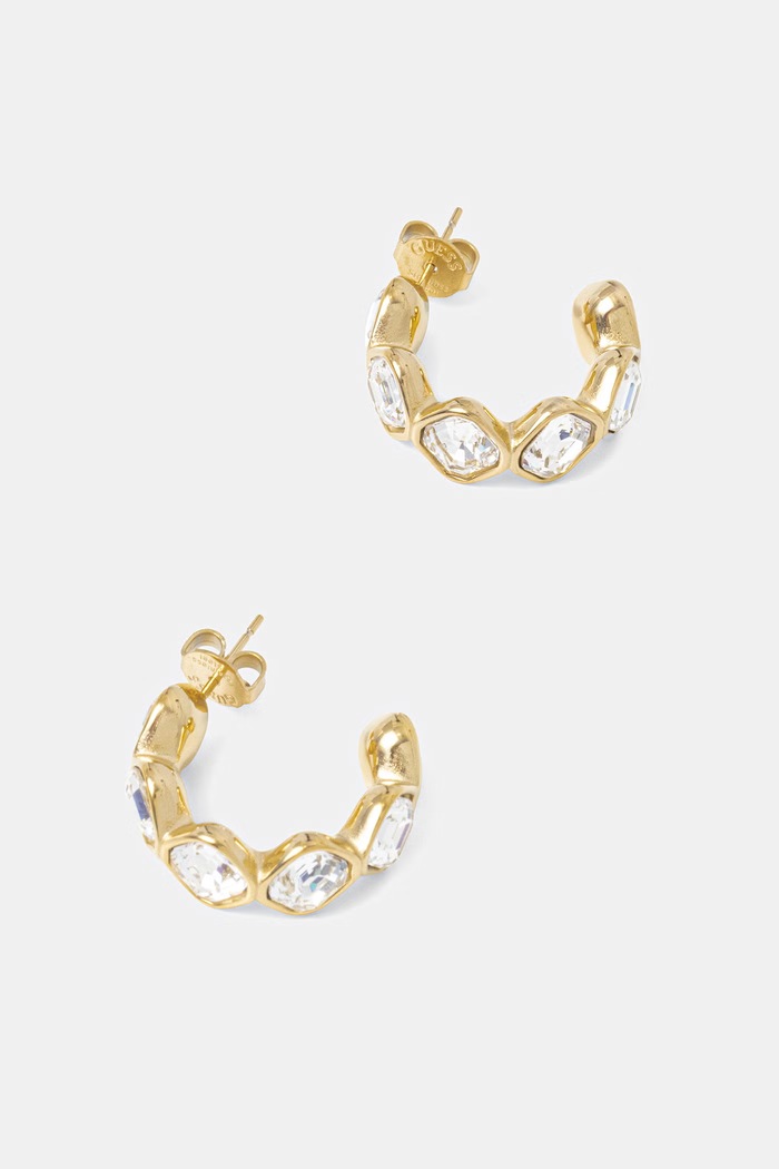 Γυναικεία σκουλαρίκια Guess από ανοξείδωτο ατσάλι με κρύσταλλο MAMOUNIA χρυσαφί JUBE05.318JW