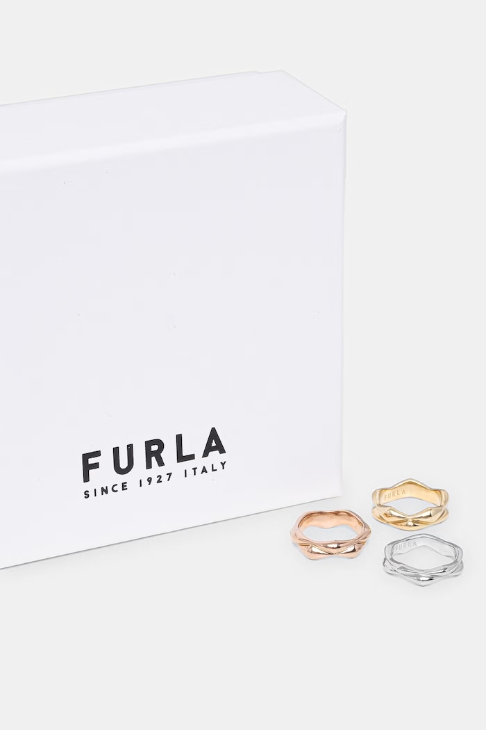 Doplňky Furla prstýnek dámský z kovu 3-pack FJ1509RT2 zlatá