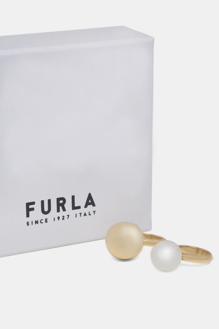 Doplnky Furla prsteň dámsky kovový 2-pack FJ1606RT2VD zlatá