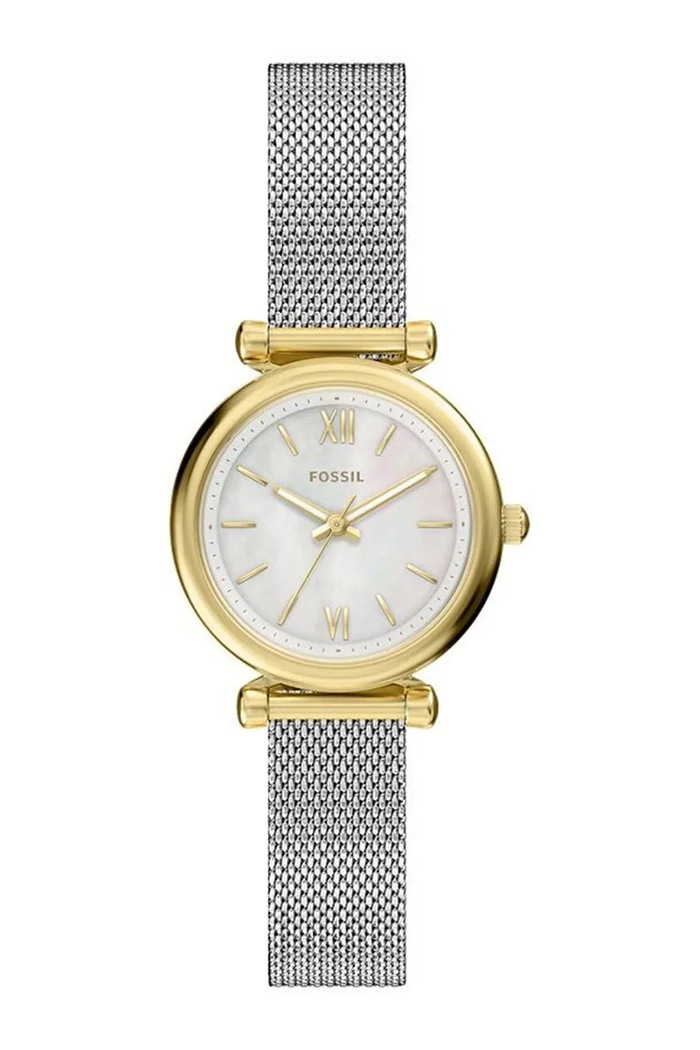 Fossil ura ženska Carlie srebrna ES5463