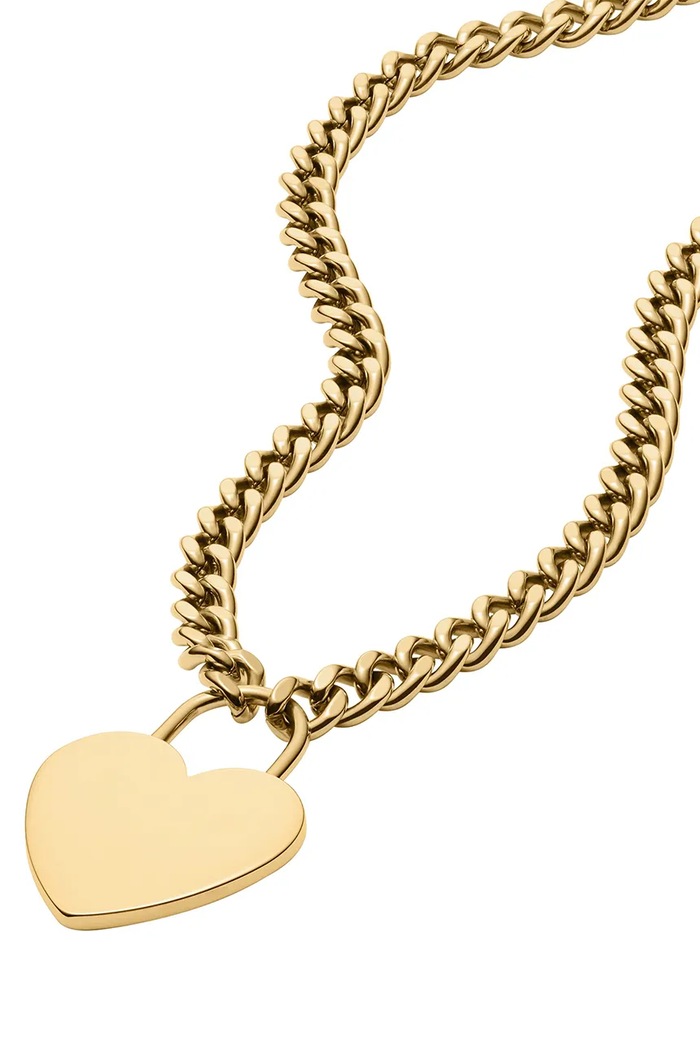 Fossil collana con ciondolo da donna in acciaio inossidabile senza pietra Sutton oro JF04958710