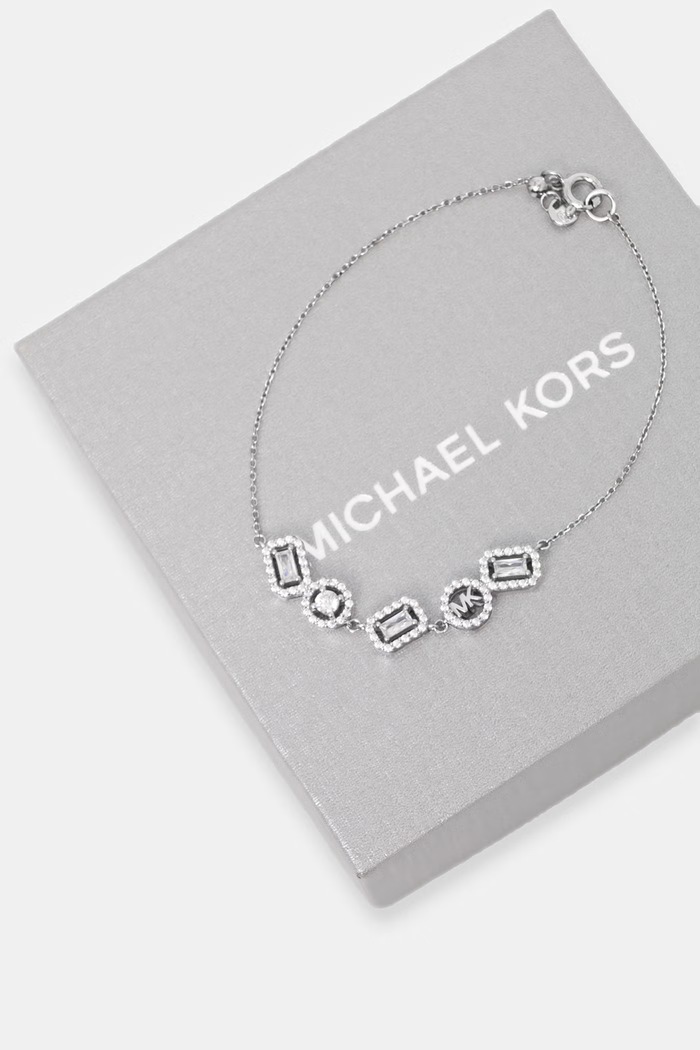 Dodatki Michael Kors zapestnica ženska srebrna s kubičnim cirkonijem MKC1842040 srebrna