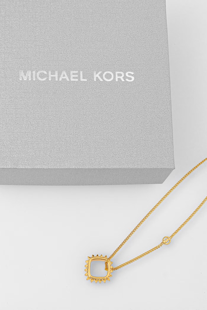 Kiegészítők Michael Kors női aranyozott köbös cirkónium nyaklánc medállal MKJ8609710 arany
