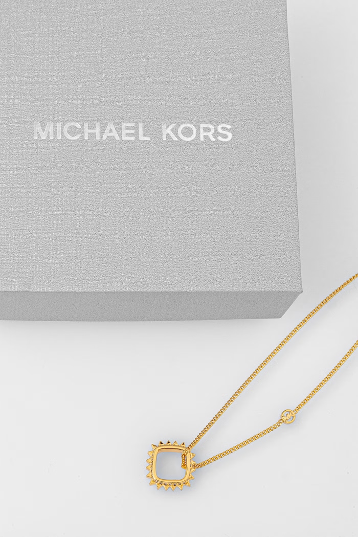 Kiegészítők Michael Kors női aranyozott köbös cirkónium nyaklánc medállal MKJ8609710 arany