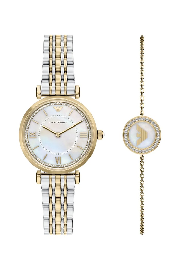 Emporio Armani sada hodiniek a náramku dámska Gianni T-Bar viacfarebná AR80086SET