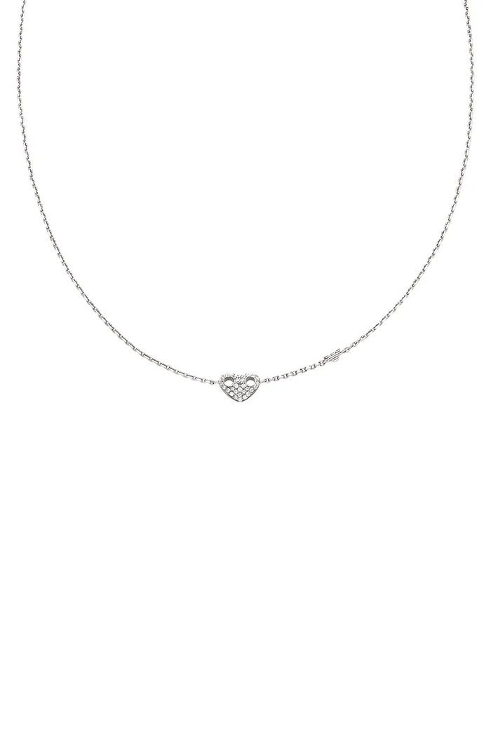 Emporio Armani ogrlica ženska srebrna s kubičnim cirkonijem Sentimental srebrna EG3646040