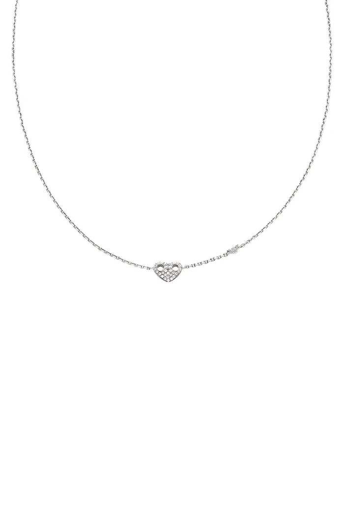 Emporio Armani ogrlica ženska srebrna s kubičnim cirkonijem Sentimental srebrna EG3646040