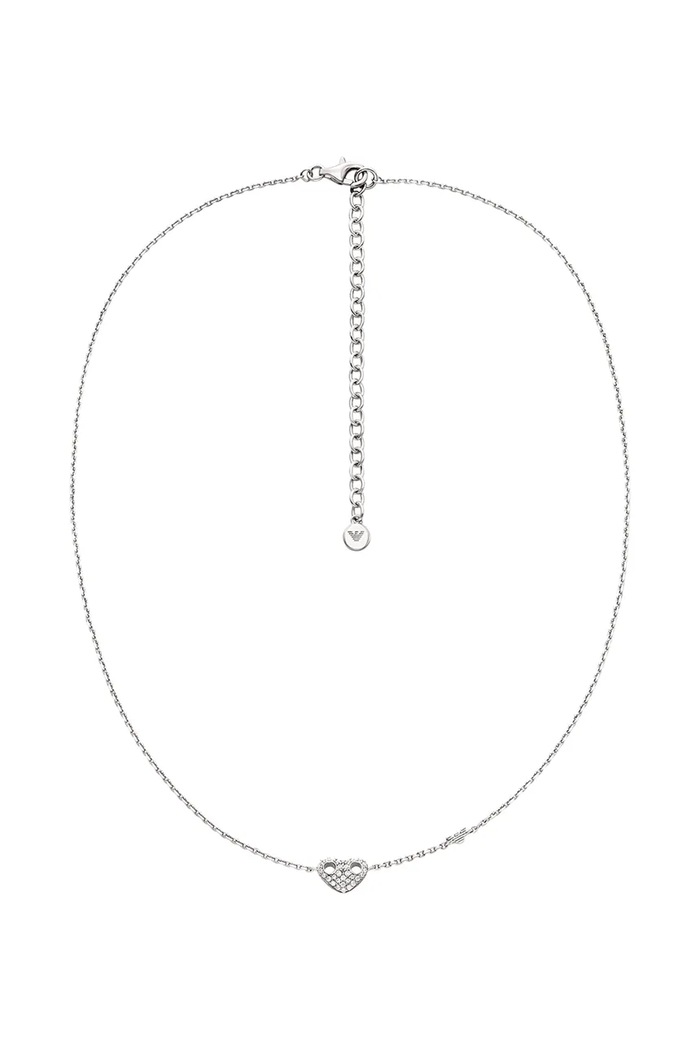 Emporio Armani ogrlica ženska srebrna s kubičnim cirkonijem Sentimental EG3646040 srebrna AA00