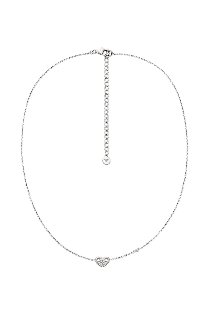 Emporio Armani ogrlica ženska srebrna s kubičnim cirkonijem Sentimental EG3646040 srebrna AA00