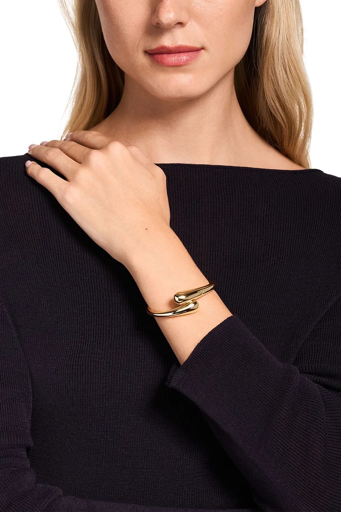 Dodatki Emporio Armani zapestnica ženska medenina brez kamna Iconic Trend EGS3337710 zlata