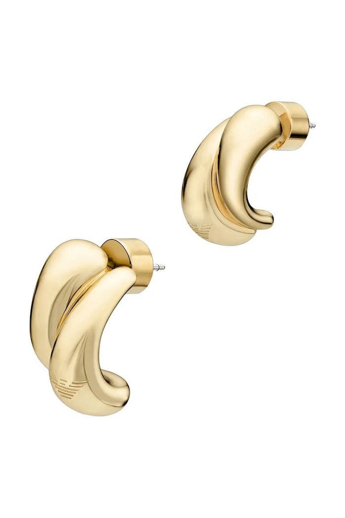 Emporio Armani uhani ženski medenini brez kamna Iconic Trend zlata EGS3339710