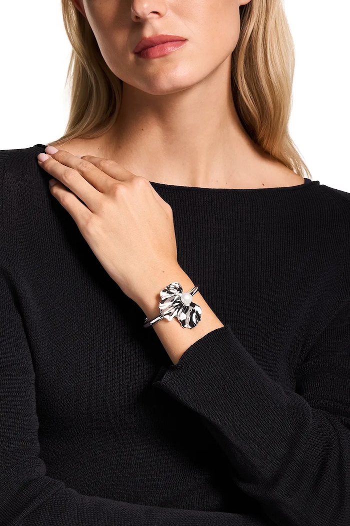 Akcesoria Emporio Armani bransoletka damska mosiężna z perłą Iconic Trend EGS3344040 srebrny