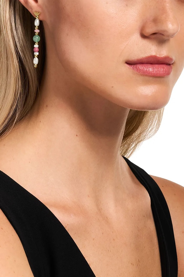 Аксесуари Emporio Armani сережки жіночі з латуні натурального каменю Iconic Trend EGS3350710 білий