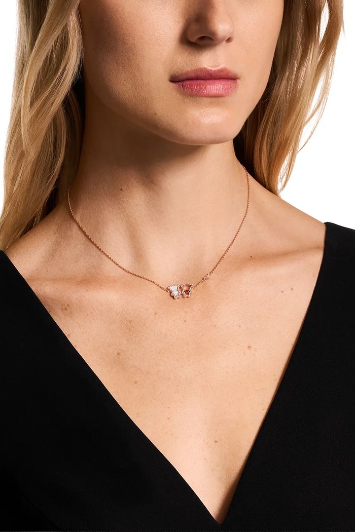 Akcesoria Emporio Armani naszyjnik damski mosiężny z cyrkonią Sentimental EGS3351221 złoty